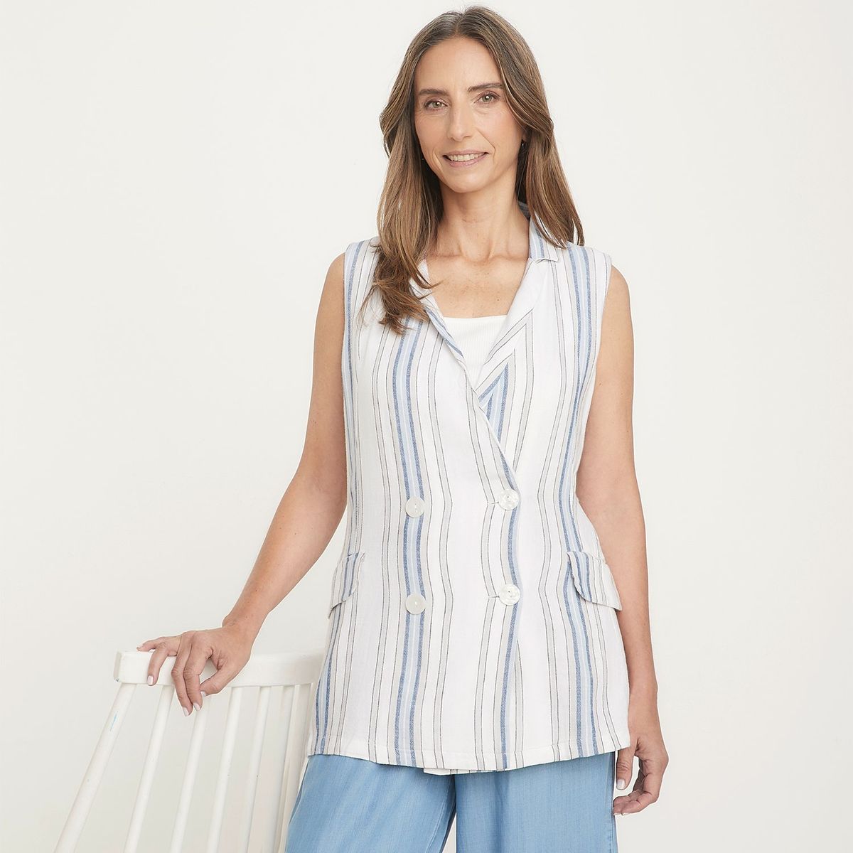 NEWPORT - Blazer Mujer de Rayas Newport