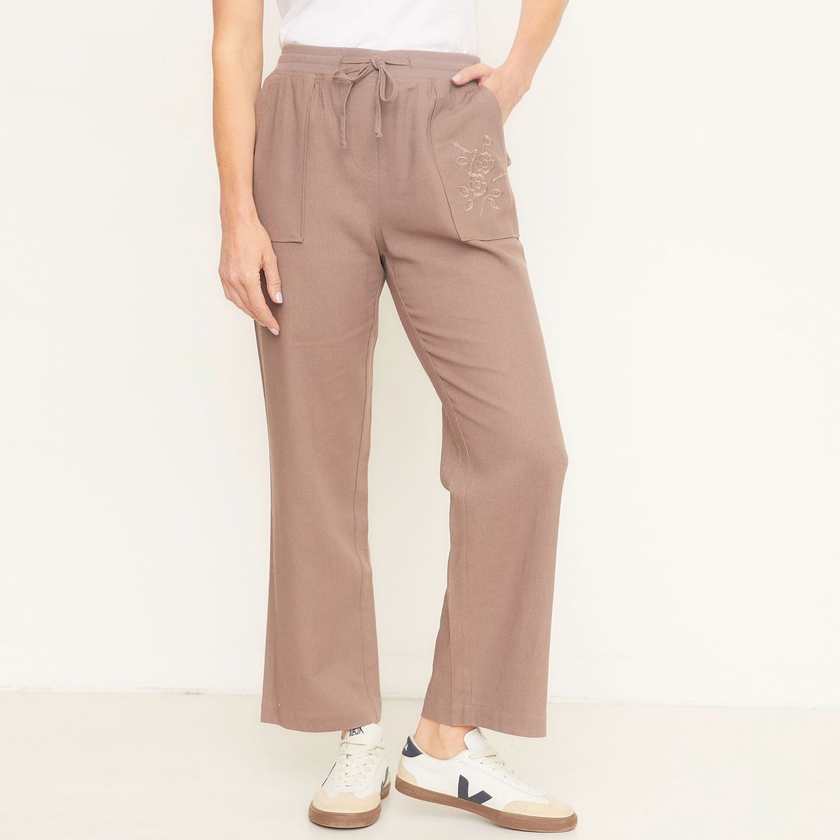 NEWPORT - Pantalón Wide leg Mujer Tiro alto Newport