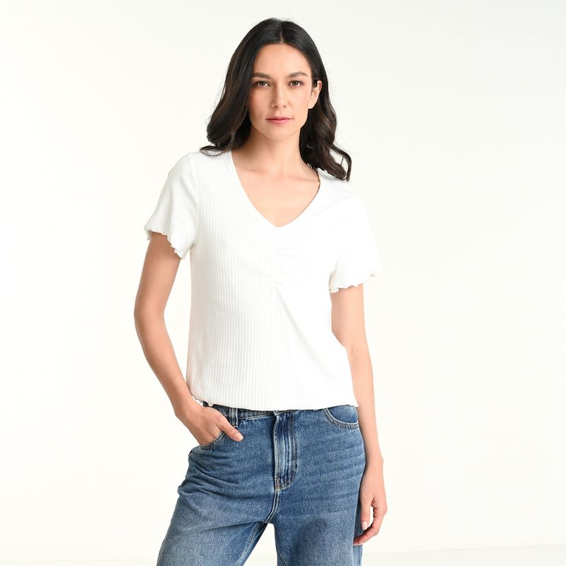 UNIVERSITY CLUB - Blusa Mujer Manga corta de Algodón University Club