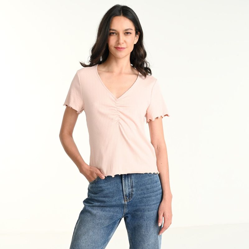 UNIVERSITY CLUB - Blusa Mujer Manga corta de Algodón University Club