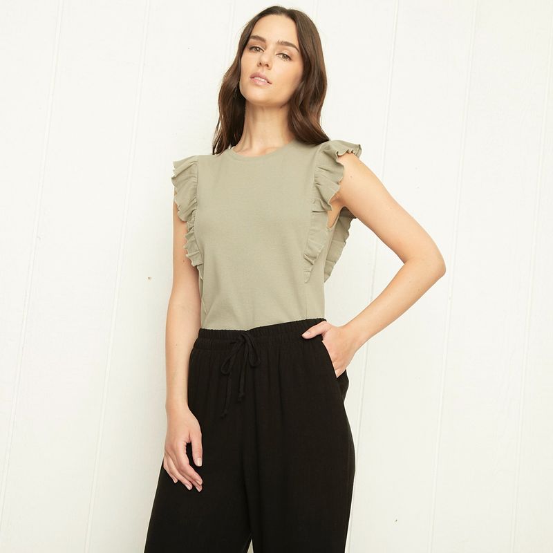 UNIVERSITY CLUB - Blusa Mujer con Boleros Sin mangas de Algodón University Club