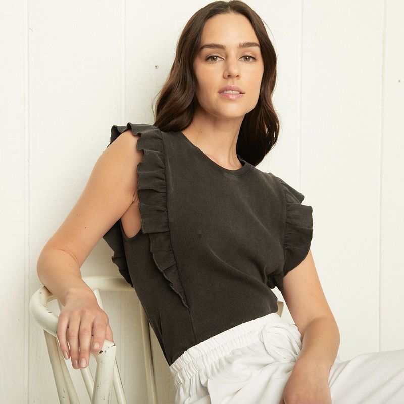 UNIVERSITY CLUB - Blusa Mujer con Boleros Sin mangas de Algodón University Club