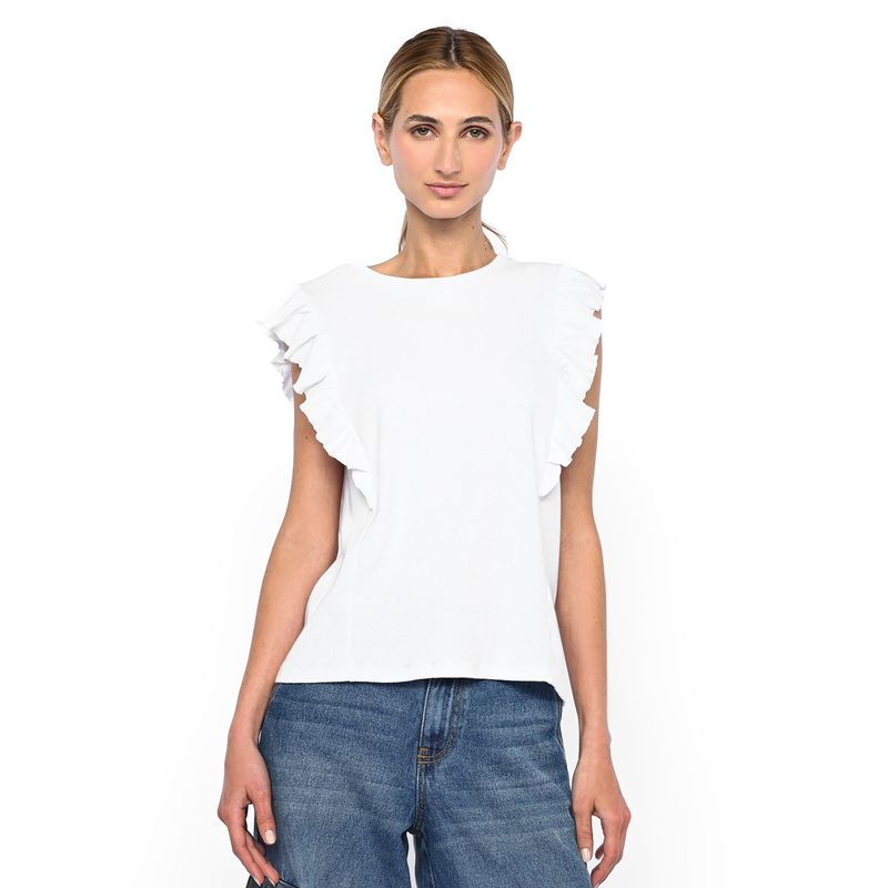 UNIVERSITY CLUB - Blusa Mujer con Boleros Sin mangas de Algodón University Club