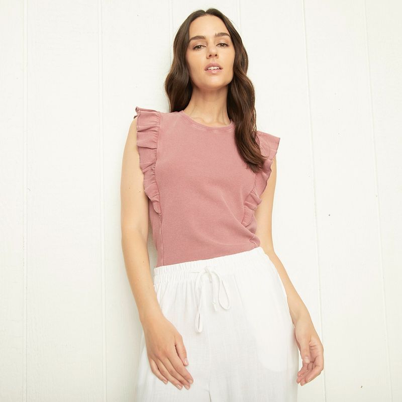 UNIVERSITY CLUB - Blusa Mujer con Boleros Sin mangas de Algodón University Club