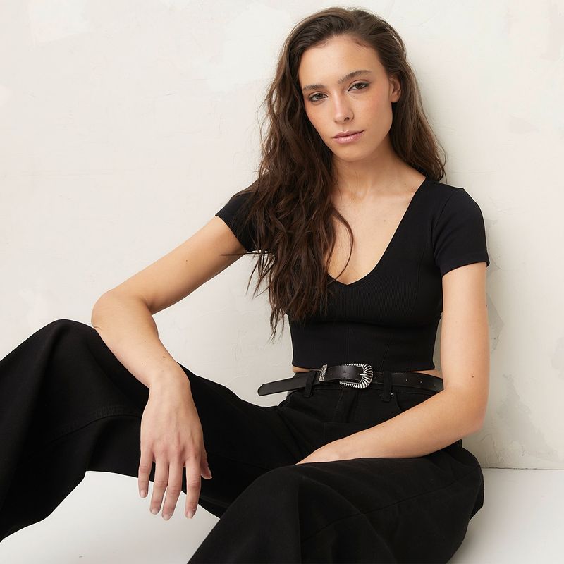 DENIMLAB - Blusa Mujer Manga corta Denimlab