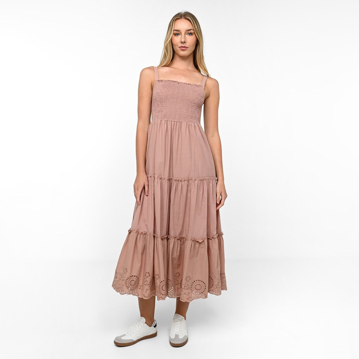 SYBILLA - Vestido Mujer Largo con Bordado de Algodón Sybilla