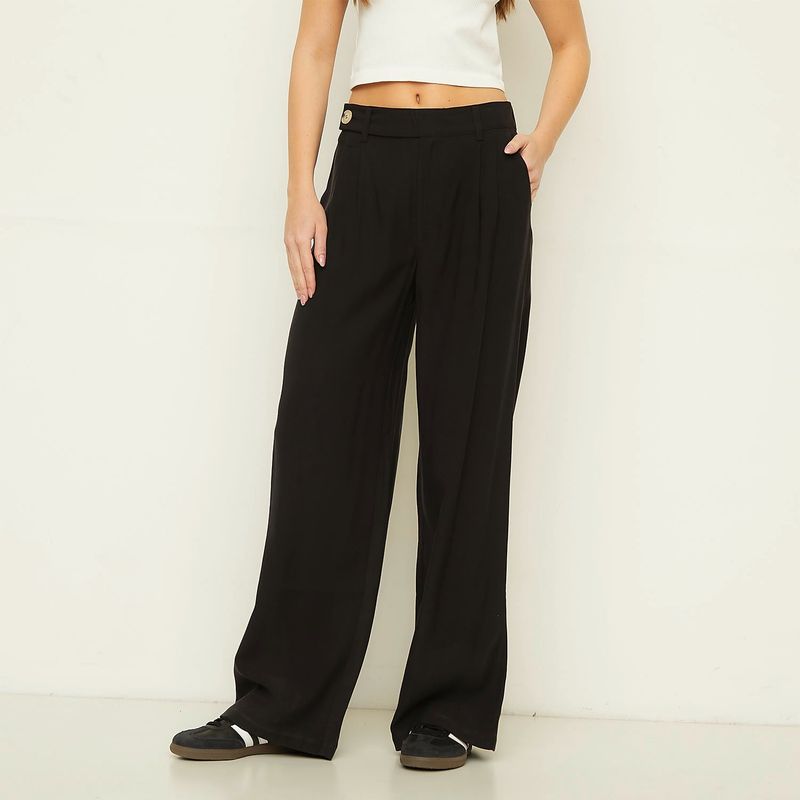 SYBILLA - Pantalón Wide Leg Mujer Tiro medio Sybilla