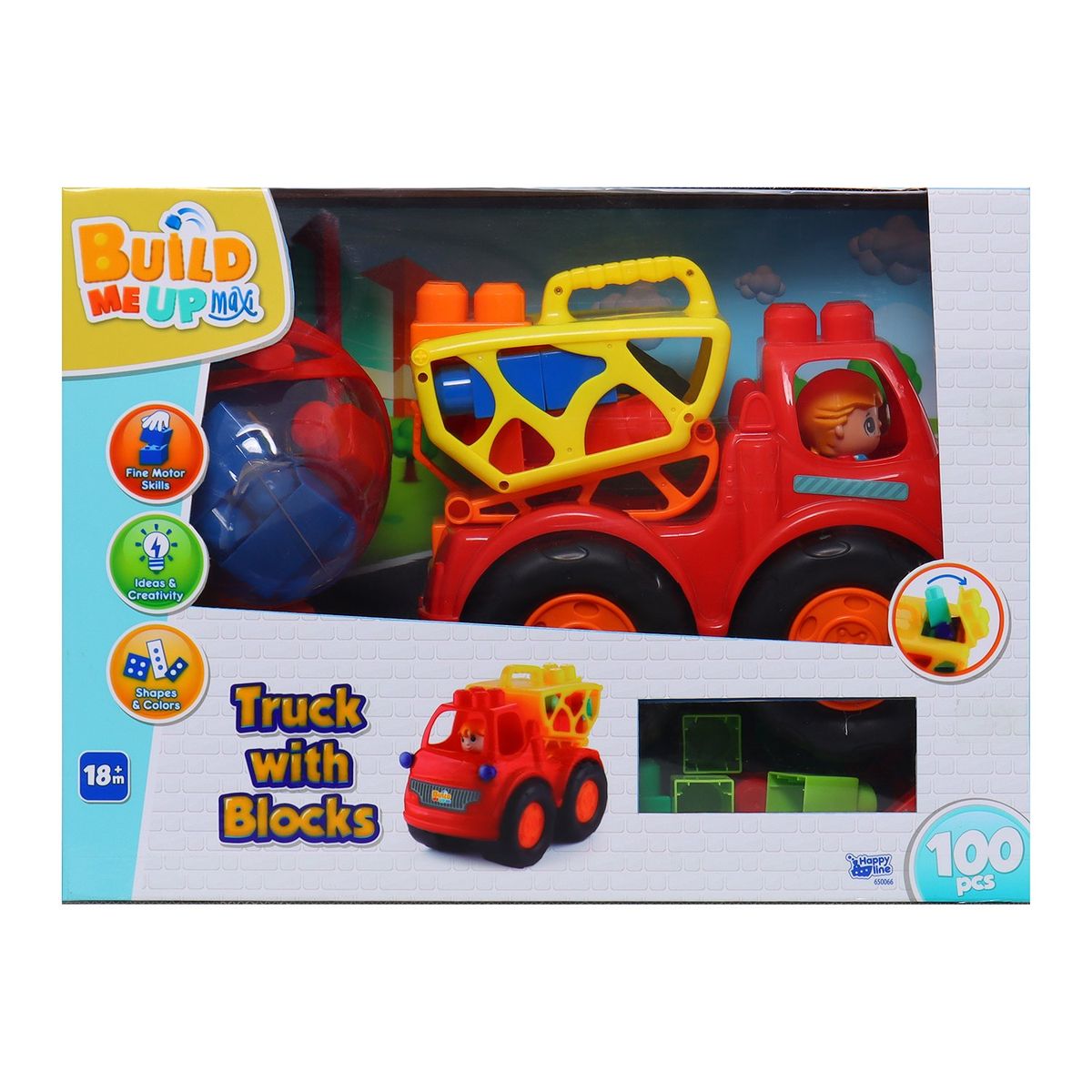  - Bloques de construcción Camión de bomberos. Build me up para bebé. Incluye 100 bloques