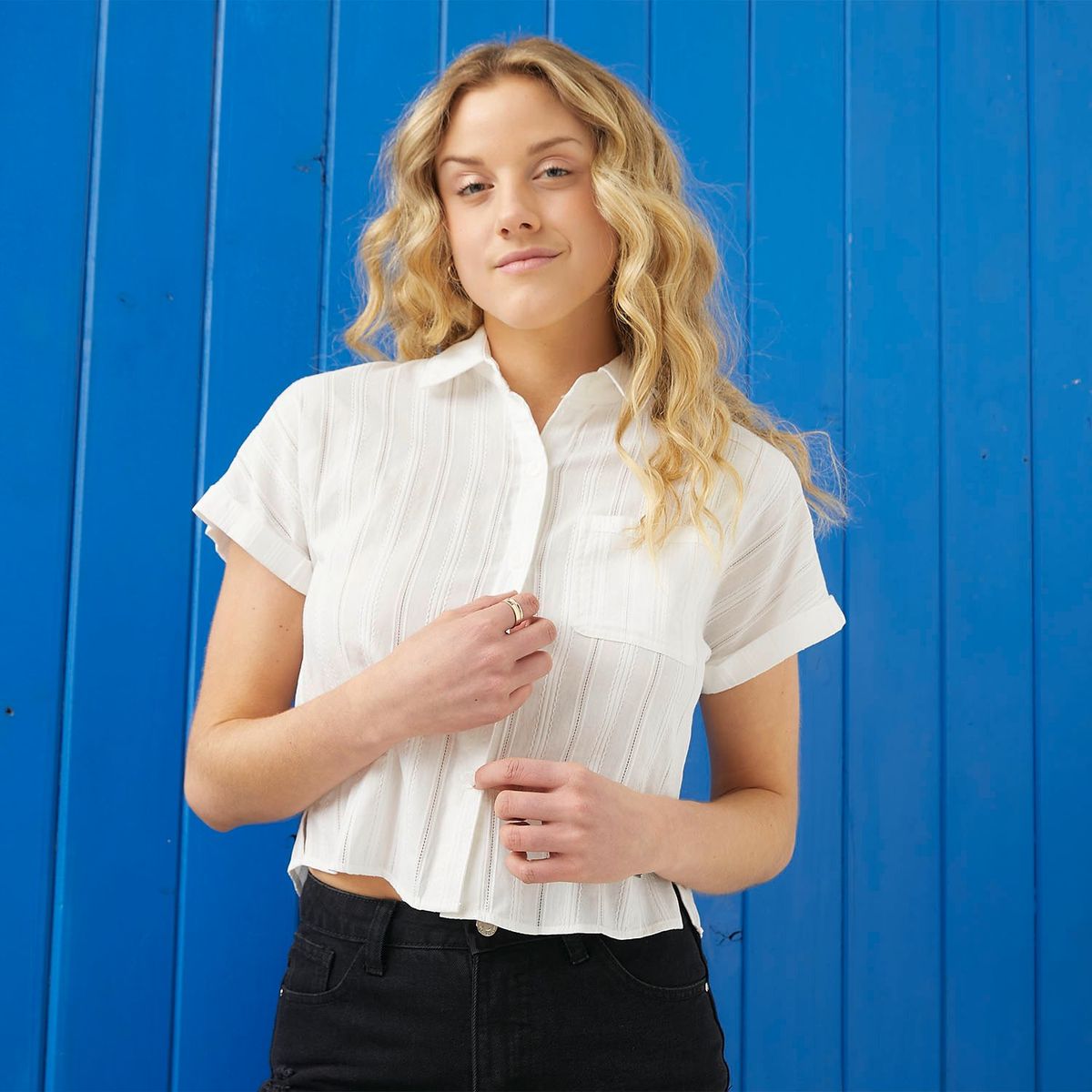 DOO AUSTRALIA - Camisa Mujer Tejido Manga corta de Algodón Doo Australia