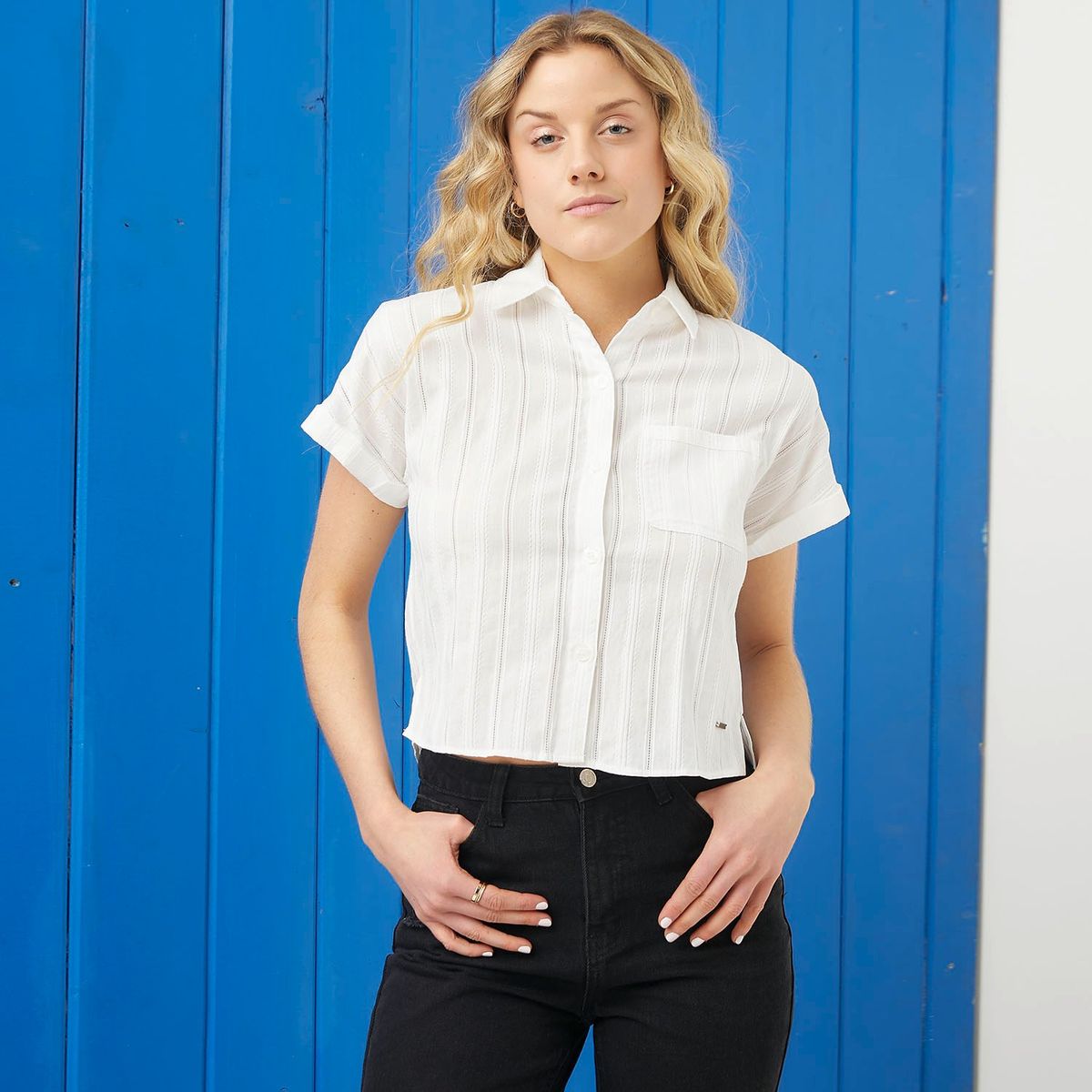DOO AUSTRALIA - Camisa Mujer Tejido Manga corta de Algodón Doo Australia