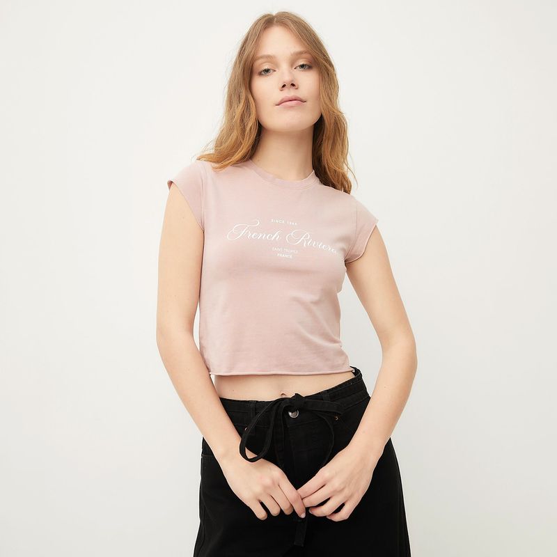 SYBILLA - Camiseta Mujer con Estampado Manga corta de Algodón Sybilla