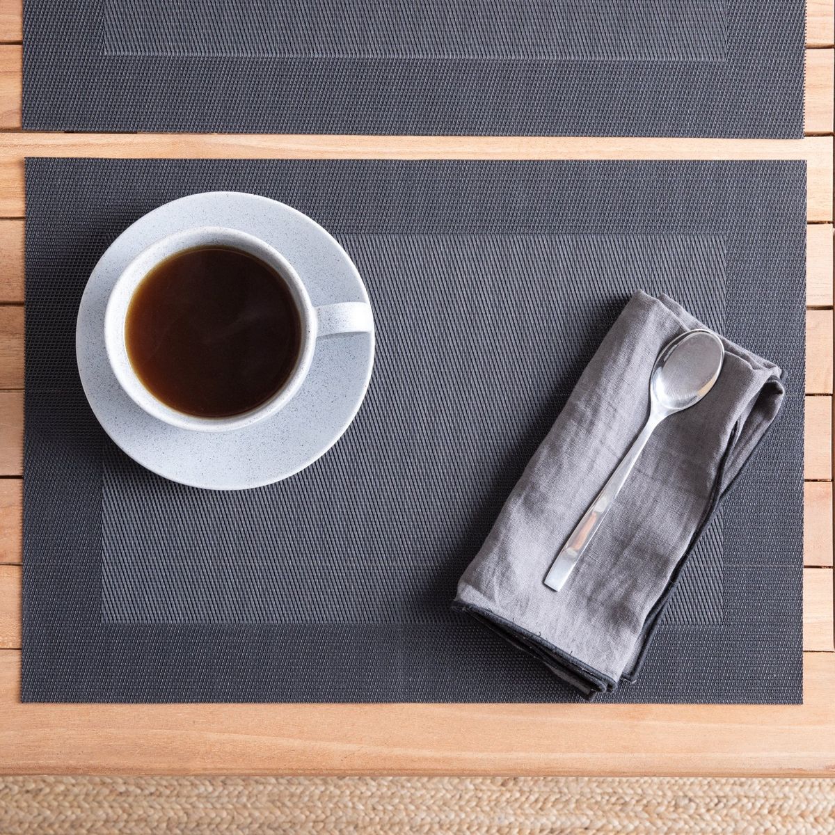 BASEMENT HOME - Setx4 Individuales Basket Negro