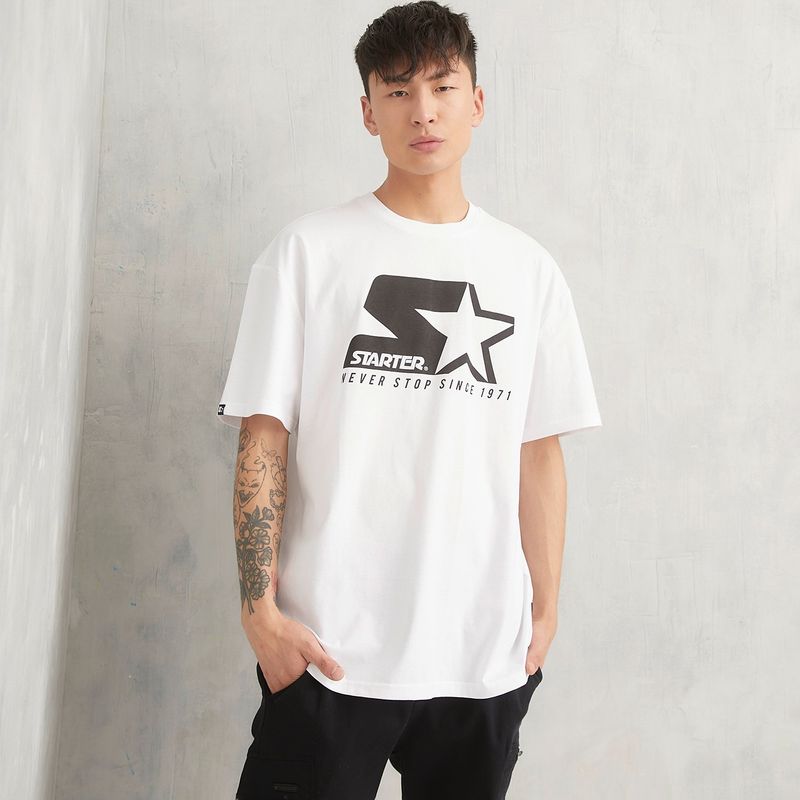 STARTER - Camiseta Hombre Manga corta Con Logo de Algodón Starter