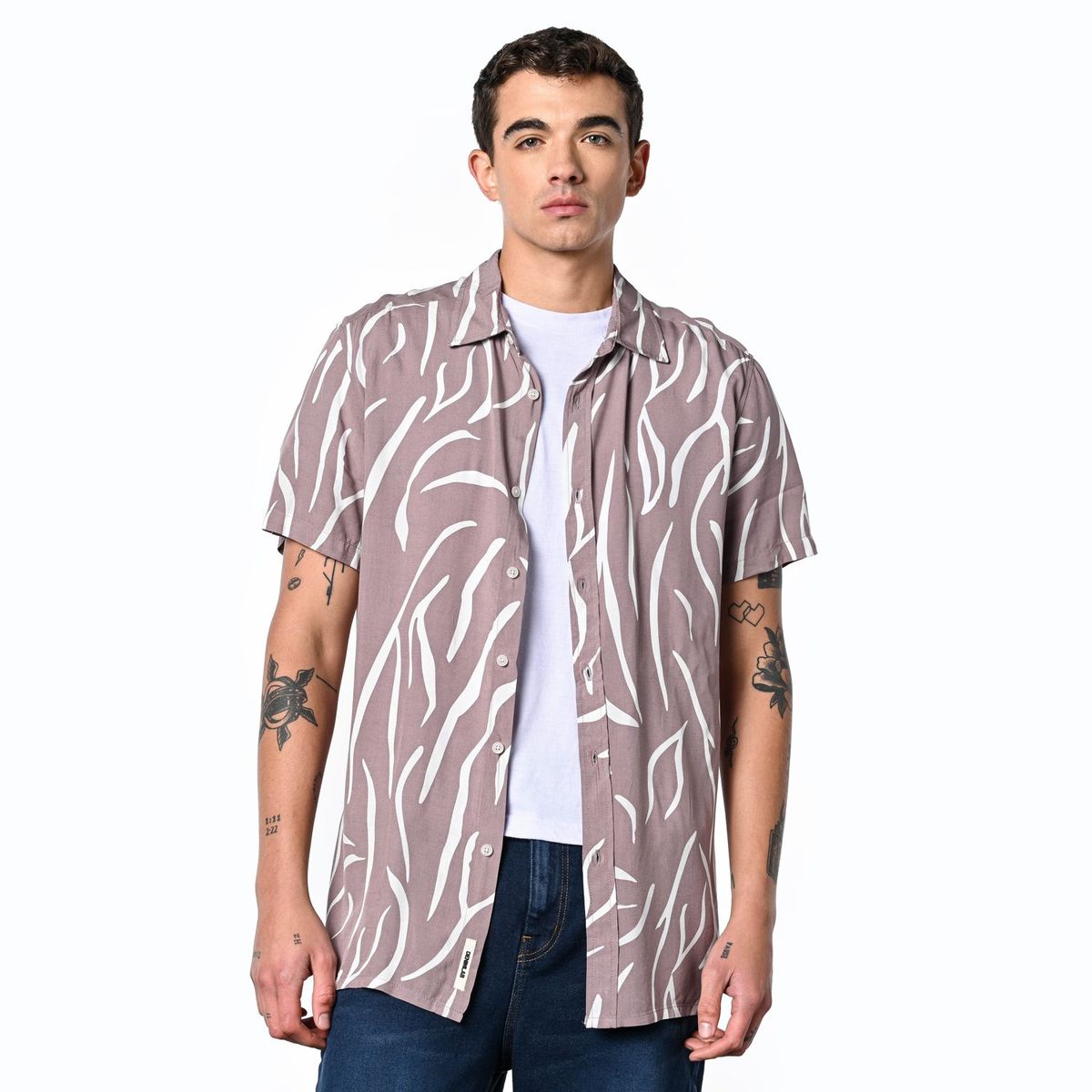 DENIMLAB - Camisa Hombre Con Estampado Manga corta Regular Denimlab