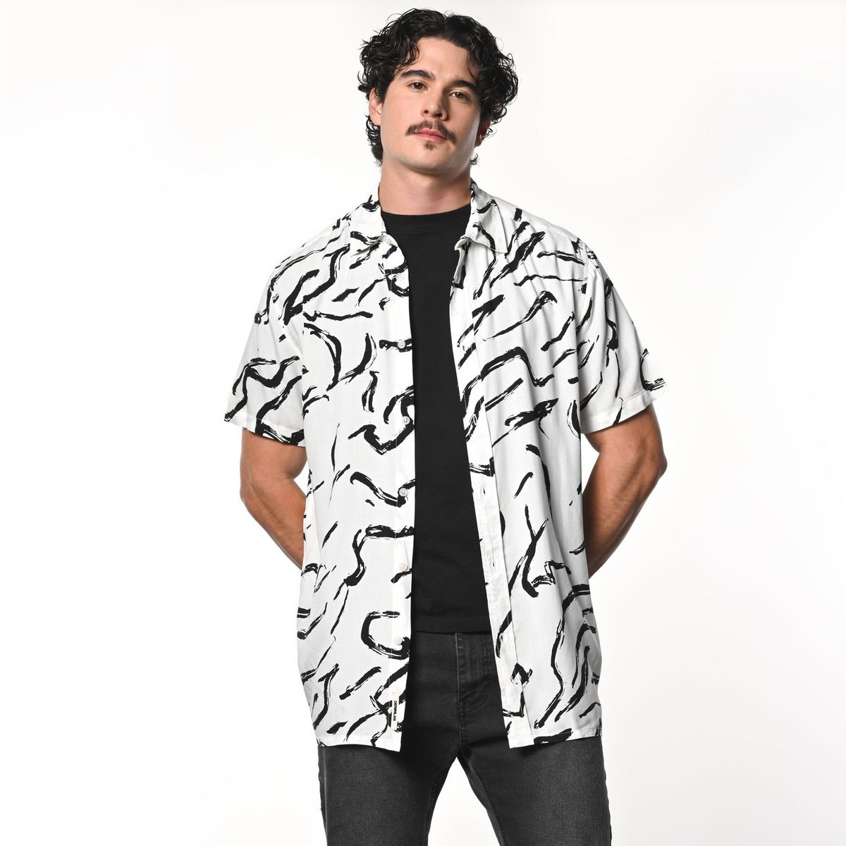 DENIMLAB - Camisa Hombre Con Estampado Manga corta Regular Denimlab