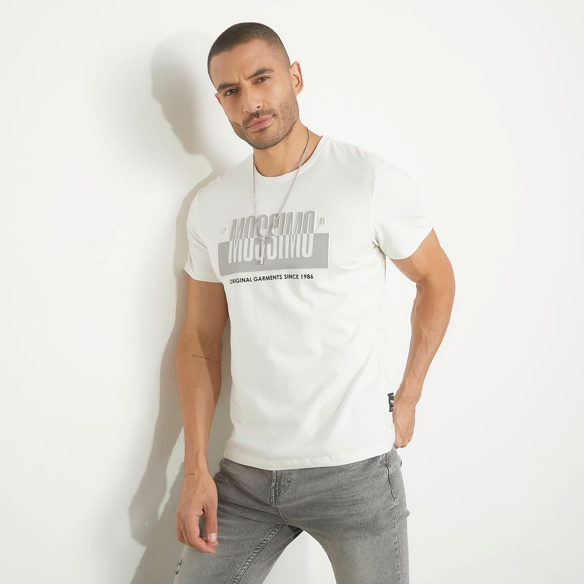 MOSSIMO - Camiseta Hombre Manga corta Con Estampado de Algodón Mossimo