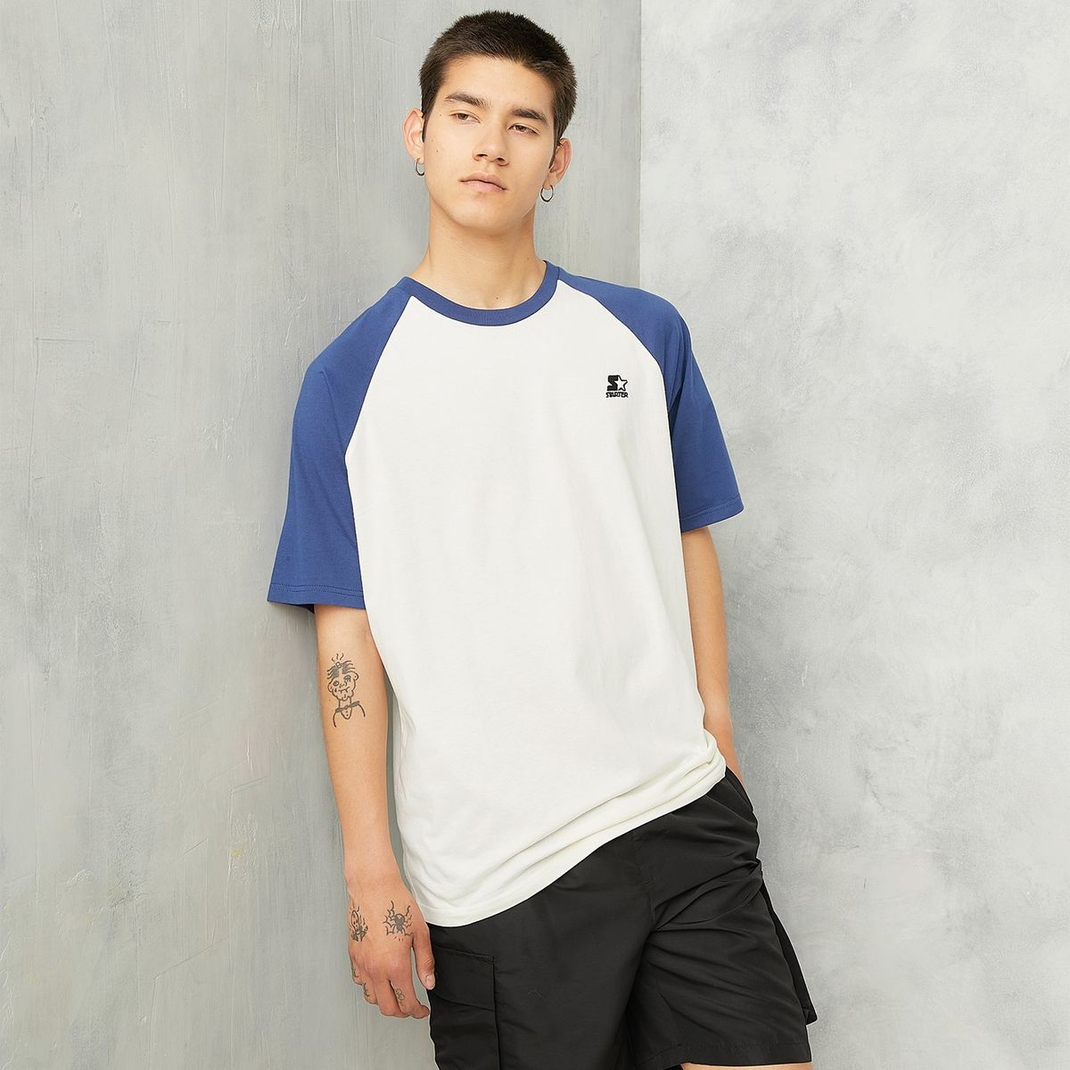 STARTER - Camiseta Hombre Manga corta Con Logo de Algodón Starter