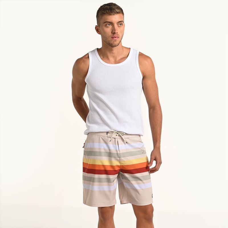 DOO AUSTRALIA - Pantaloneta de baño Hombre De Rayas  Con Forro Doo Australia