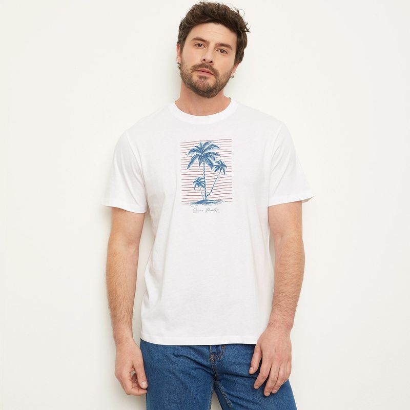 NEWPORT - Camiseta Hombre Manga corta con Estampado de Algodón Newport