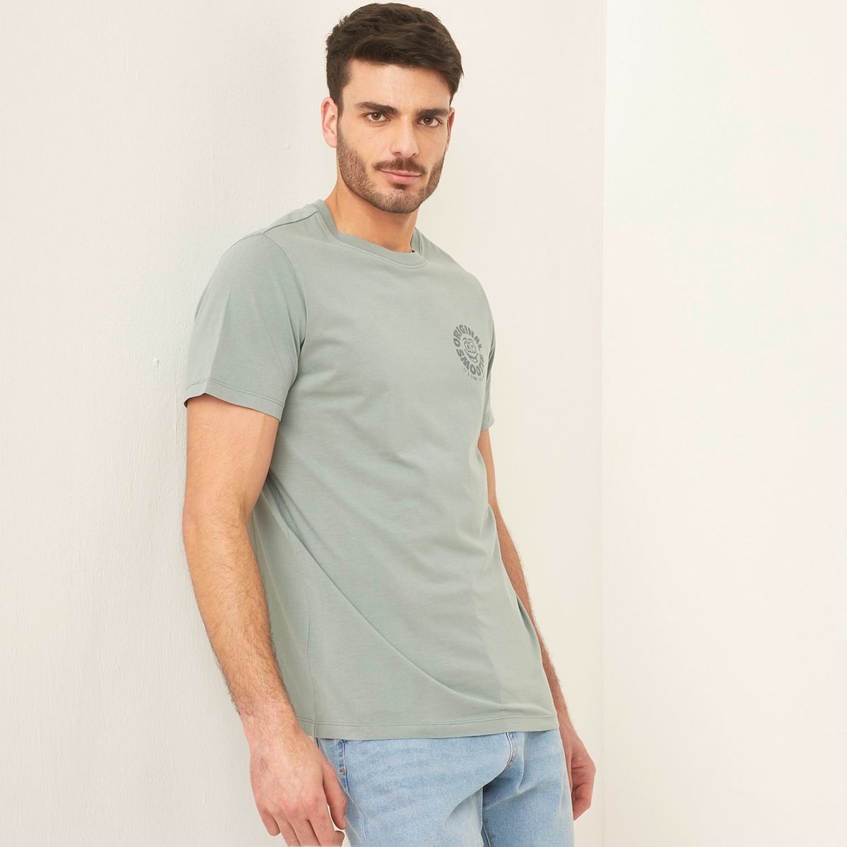 BASEMENT - Camiseta Hombre Manga corta de Algodón Basement