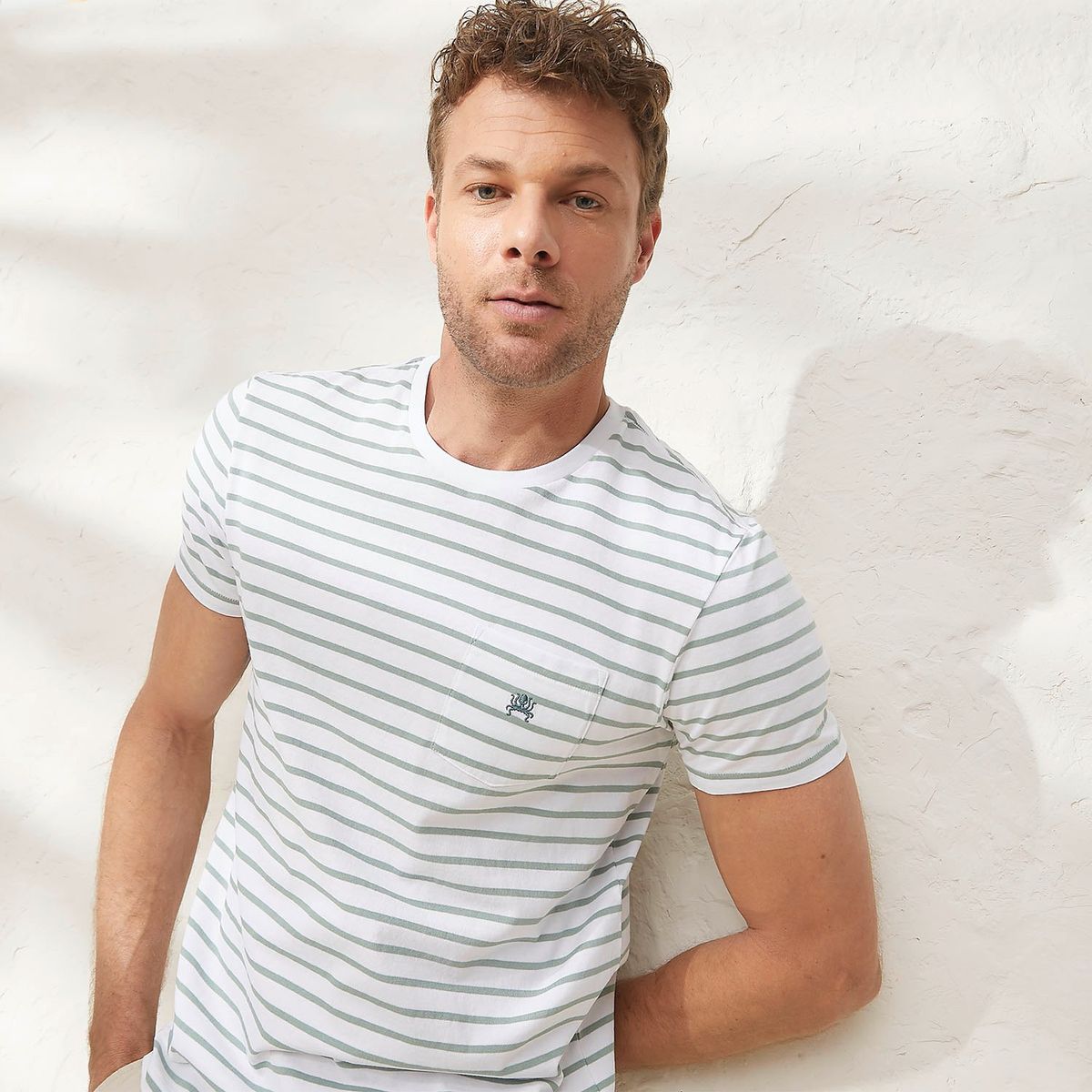 CASCAIS - Camiseta Hombre de Rayas Manga corta de Algodón Cascais.