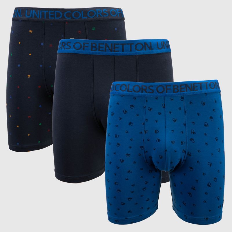 BENETTON - Boxers Hombre Pack de 3 de Algodón Benetton