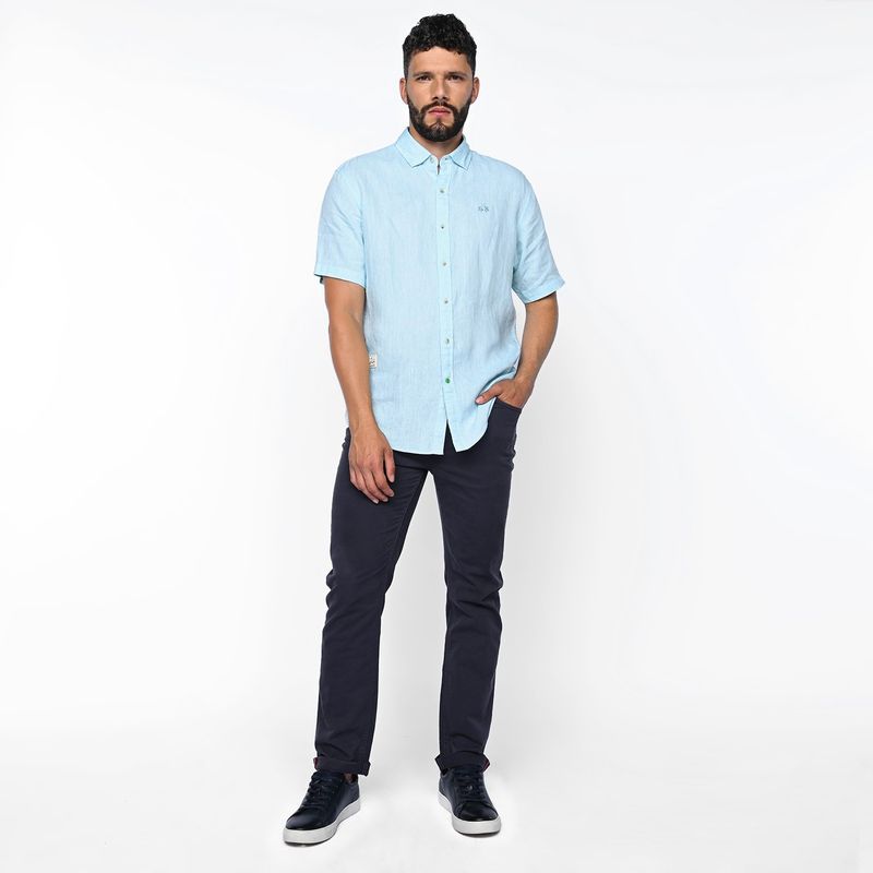 LA MARTINA - Camisa Hombre Manga corta de Lino La Martina