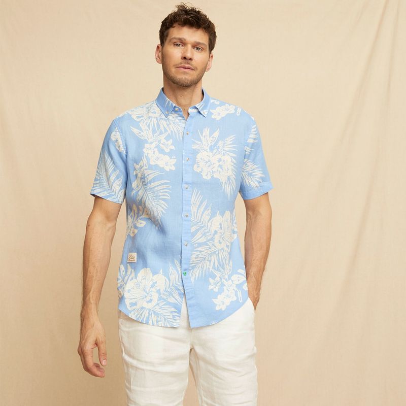 LA MARTINA - Camisa Hombre Manga corta de Lino La Martina
