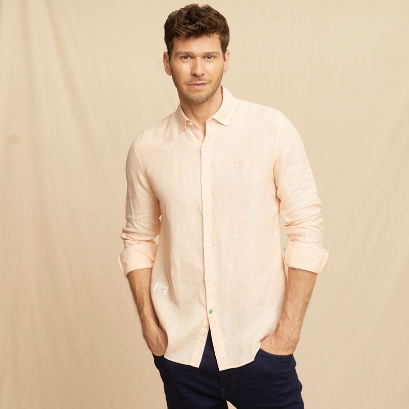 LA MARTINA - Camisa Hombre Manga larga Slim de Lino La Martina