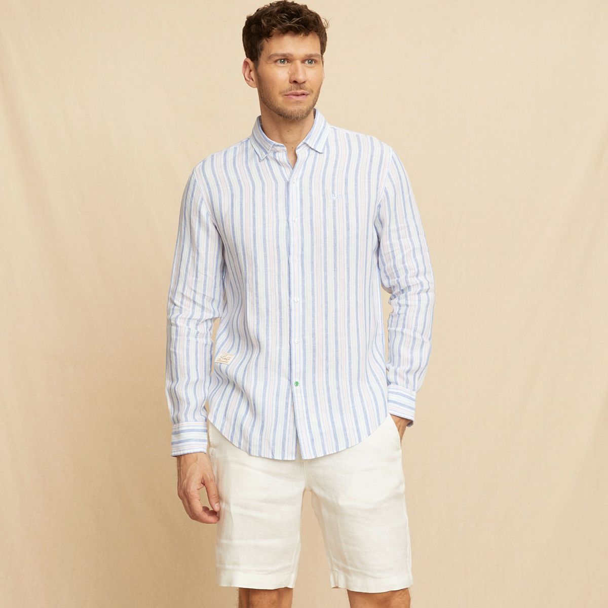 LA MARTINA - Camisa Hombre Manga larga Slim de Lino La Martina