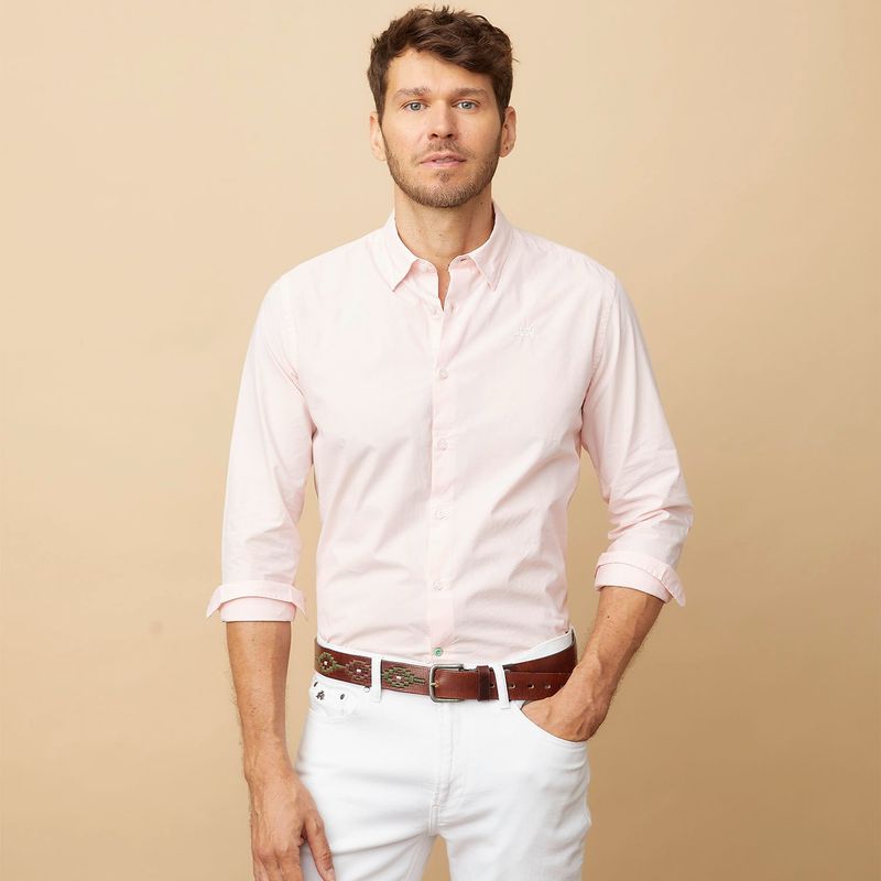 LA MARTINA - Camisa Hombre Manga larga Slim de Algodón La Martina