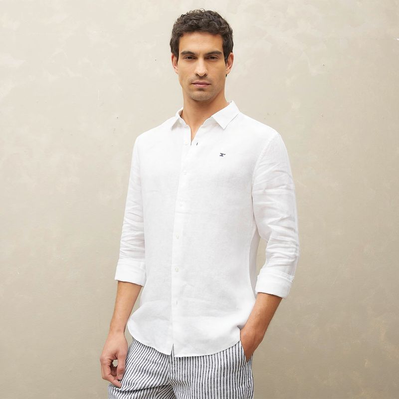 WOLF & HANK - Camisa Hombre Manga larga Slim de Lino Wolf & Hank