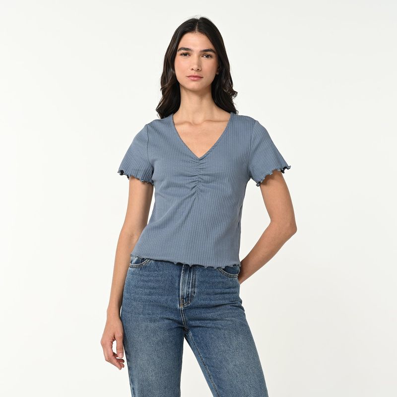 UNIVERSITY CLUB - Blusa Mujer Manga corta de Algodón University Club