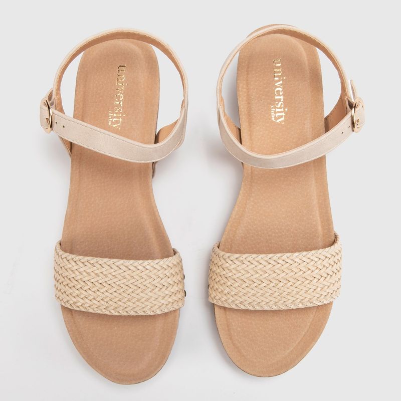 Sandalias Mujer con plataforma baja Imari University Club Nude