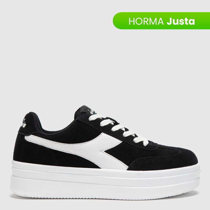 DIADORA - Tenis Diadora Mujer Moda Bamplat Negros Horma Justa 