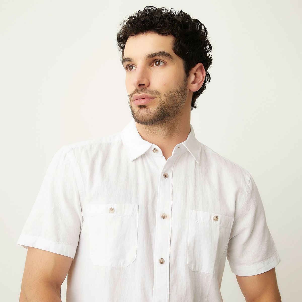 UNIVERSITY CLUB - Camisa Hombre Manga corta Slim de Lino University Club