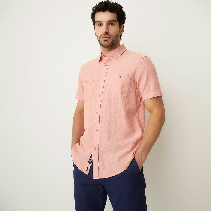 UNIVERSITY CLUB - Camisa Hombre Manga corta Slim de Lino University Club