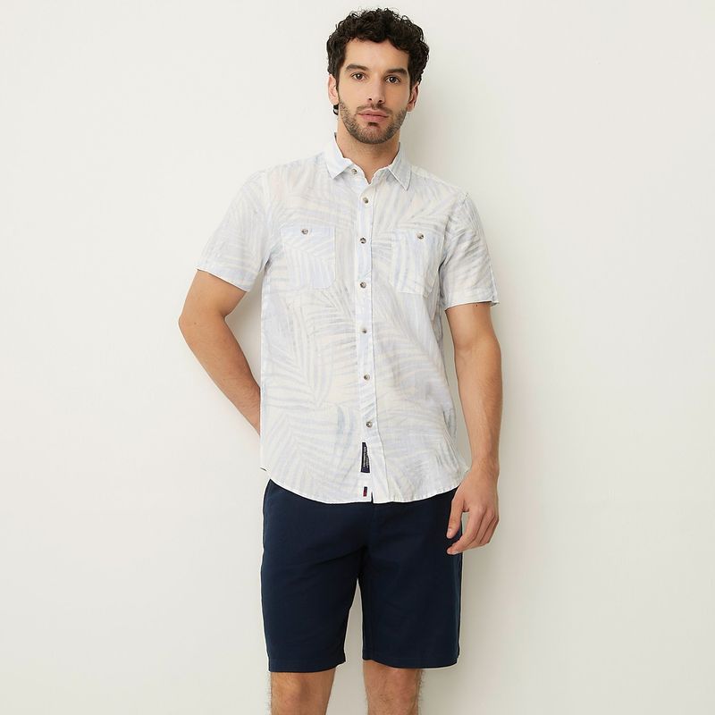 UNIVERSITY CLUB - Camisa Hombre Manga corta Slim de Lino University Club