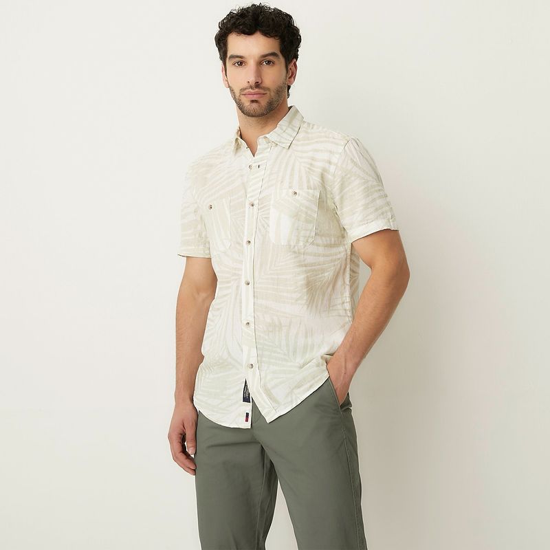 UNIVERSITY CLUB - Camisa Hombre Manga corta Slim de Lino University Club