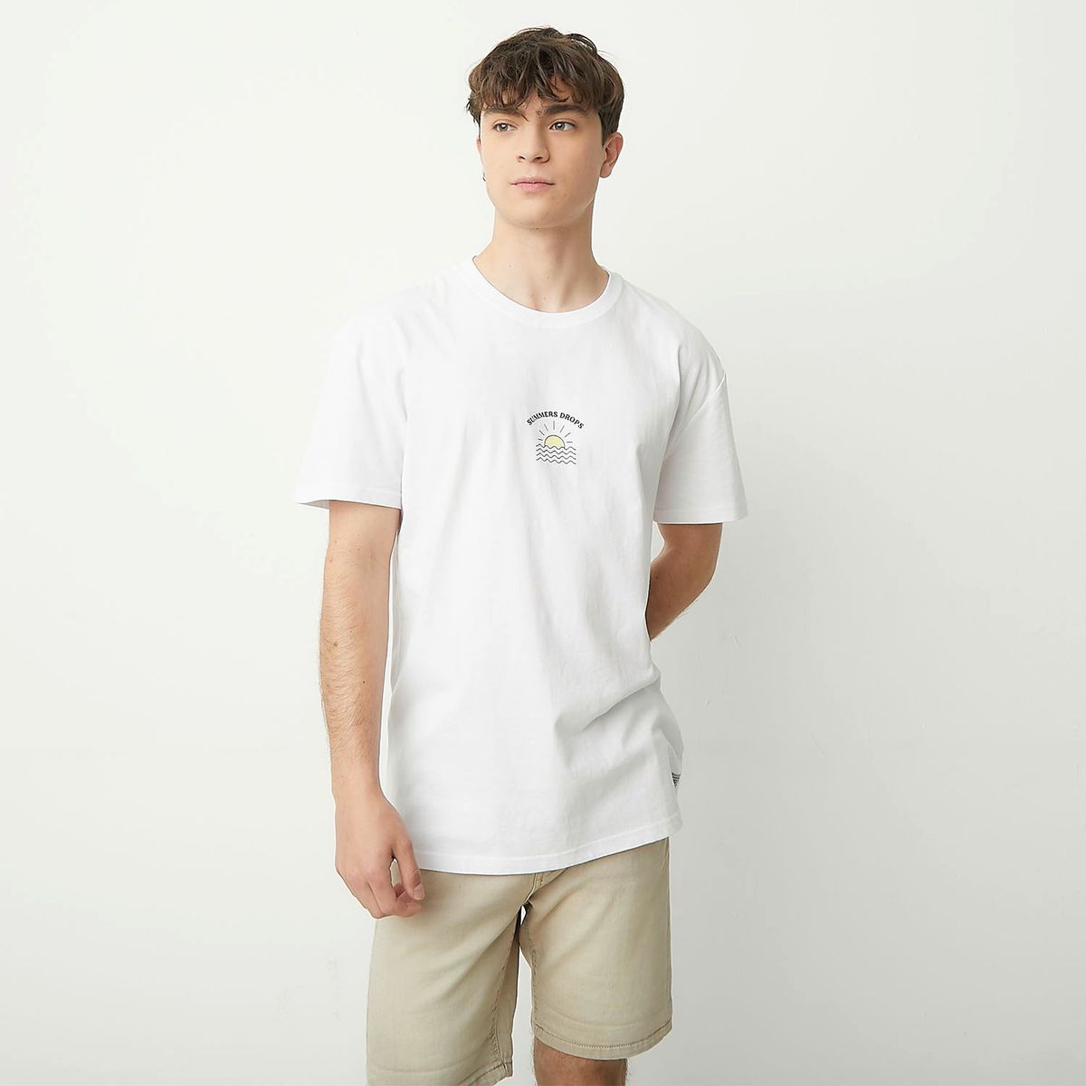 BEARCLIFF - Camiseta Hombre Manga corta Con Estampado de Algodón Bearcliff