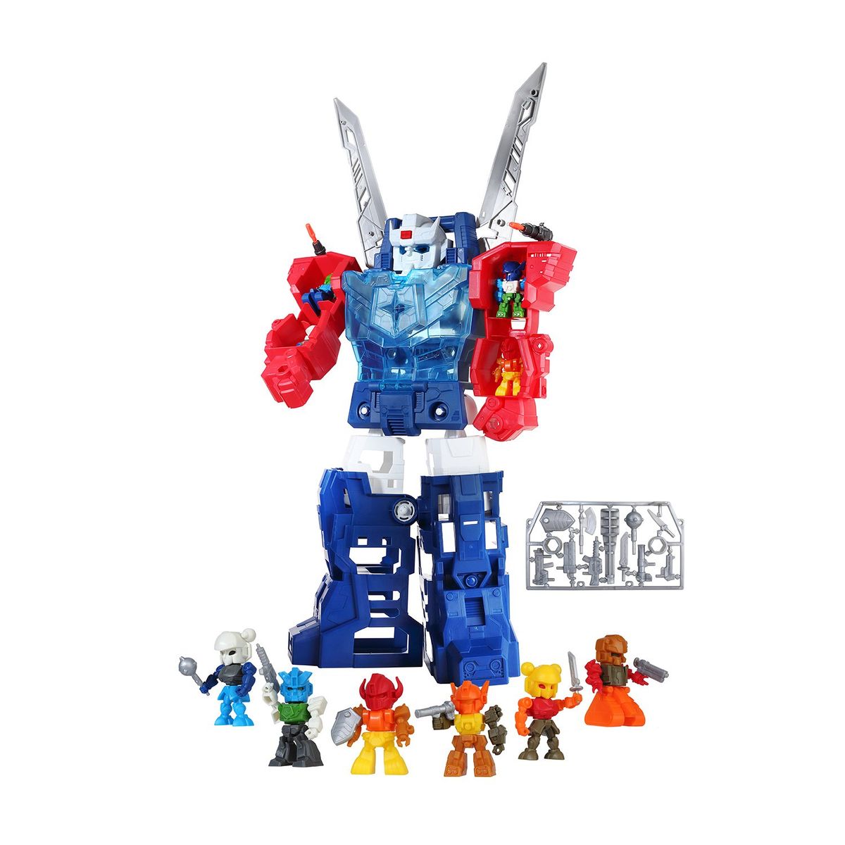  - Set Robot de juguete Transporter, incluye 6 Mini Robots y accesorios 