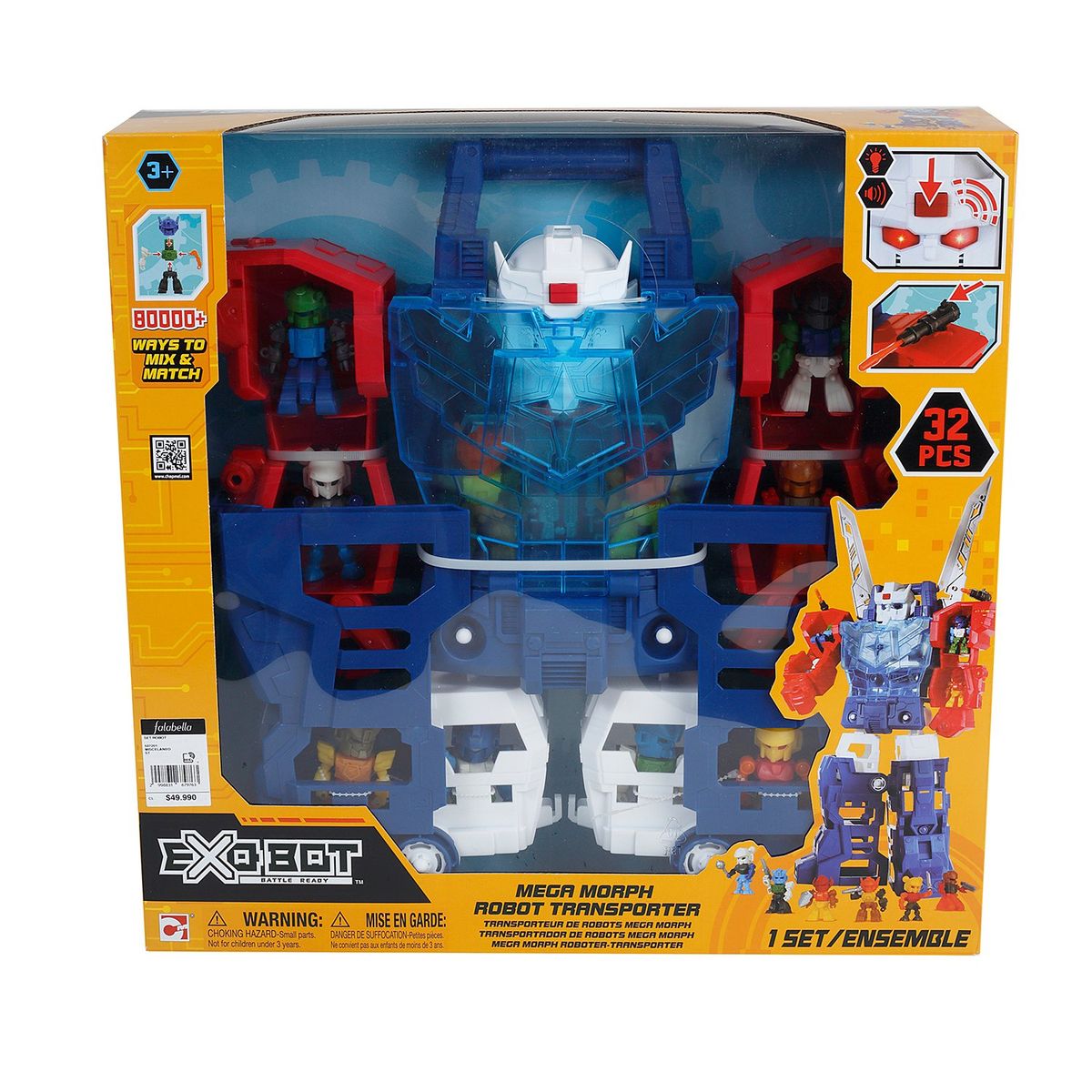  - Set Robot de juguete Transporter, incluye 6 Mini Robots y accesorios 