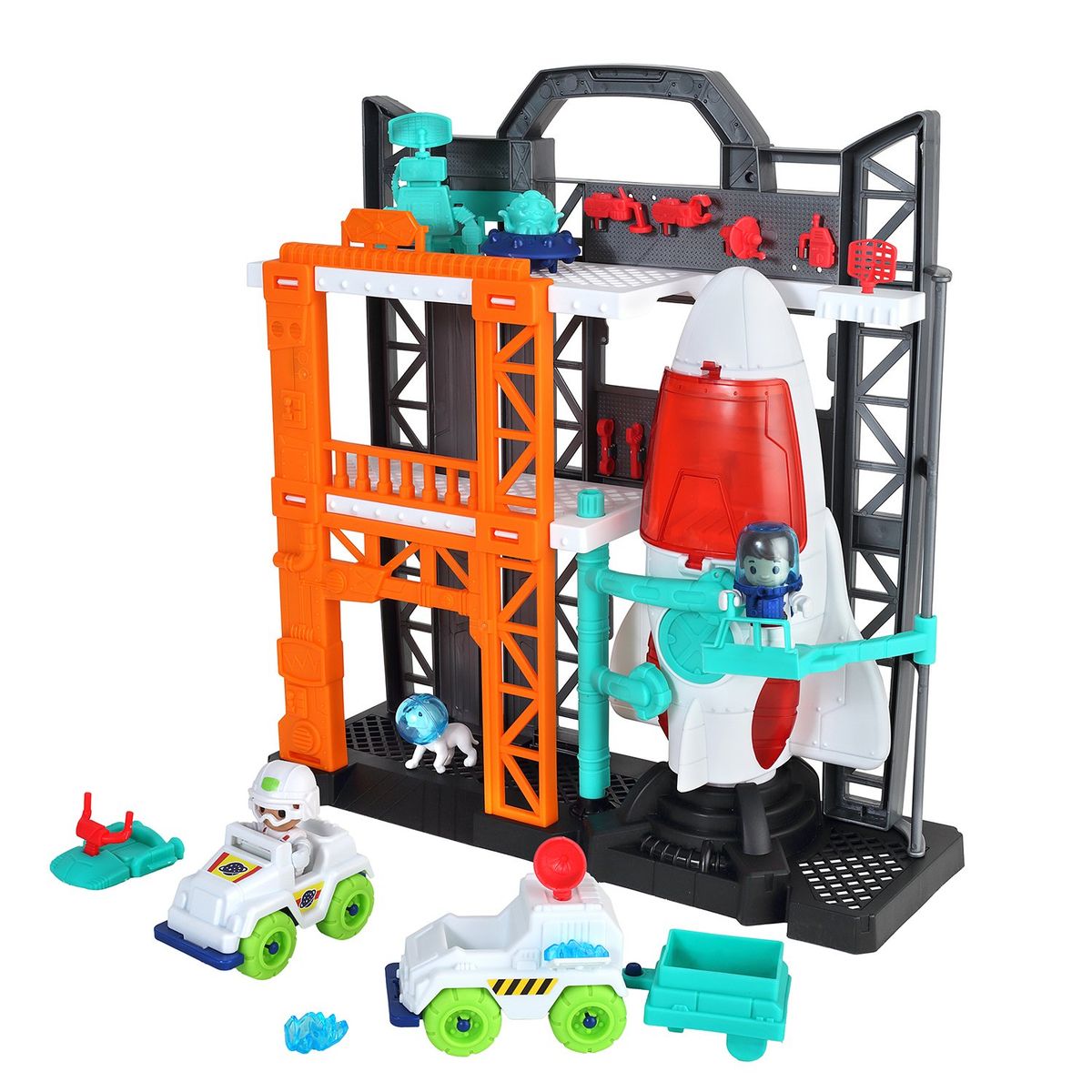  - Cohete de Juguete con Estación Espacial. Set incluye 32 Piezas 