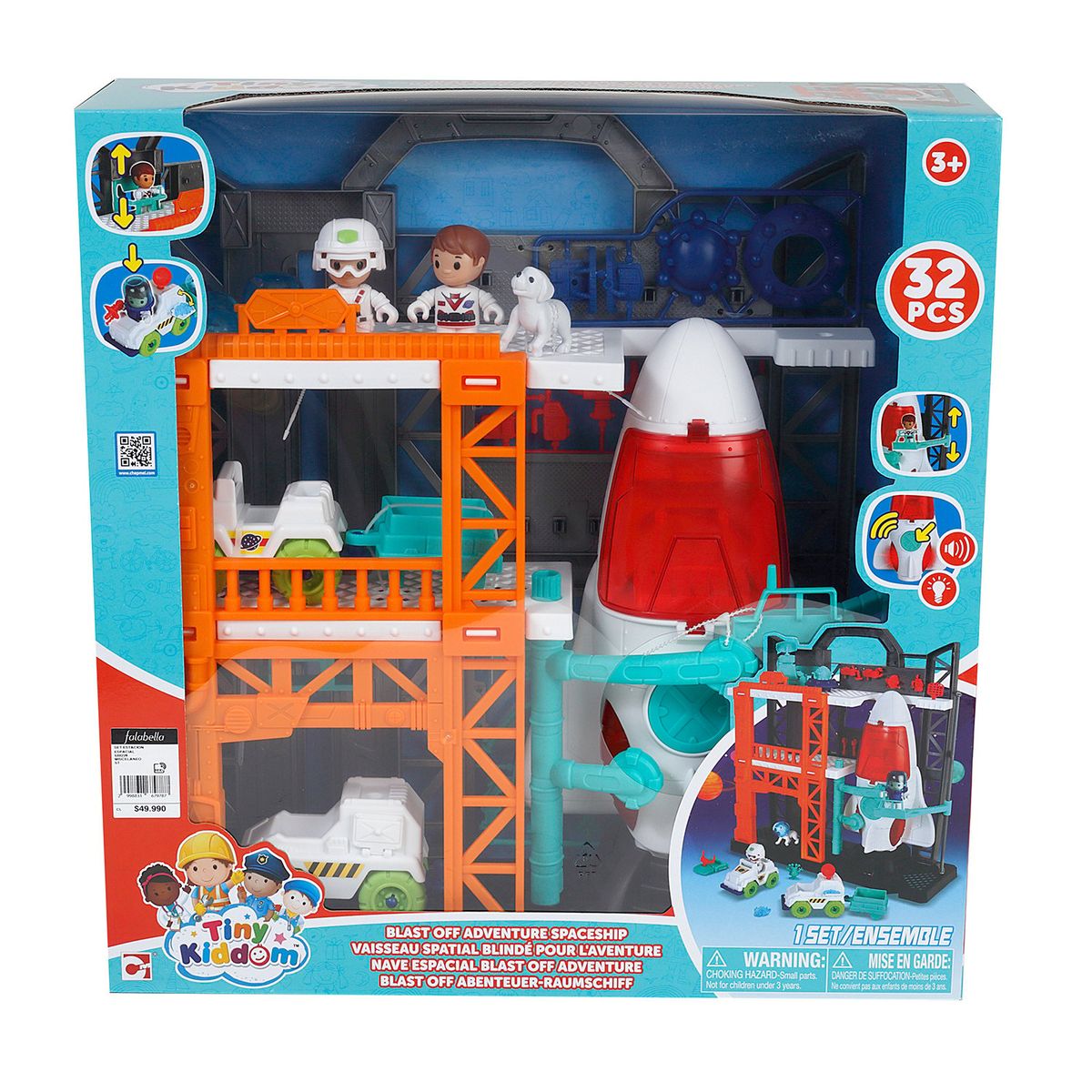  - Cohete de Juguete con Estación Espacial. Set incluye 32 Piezas 