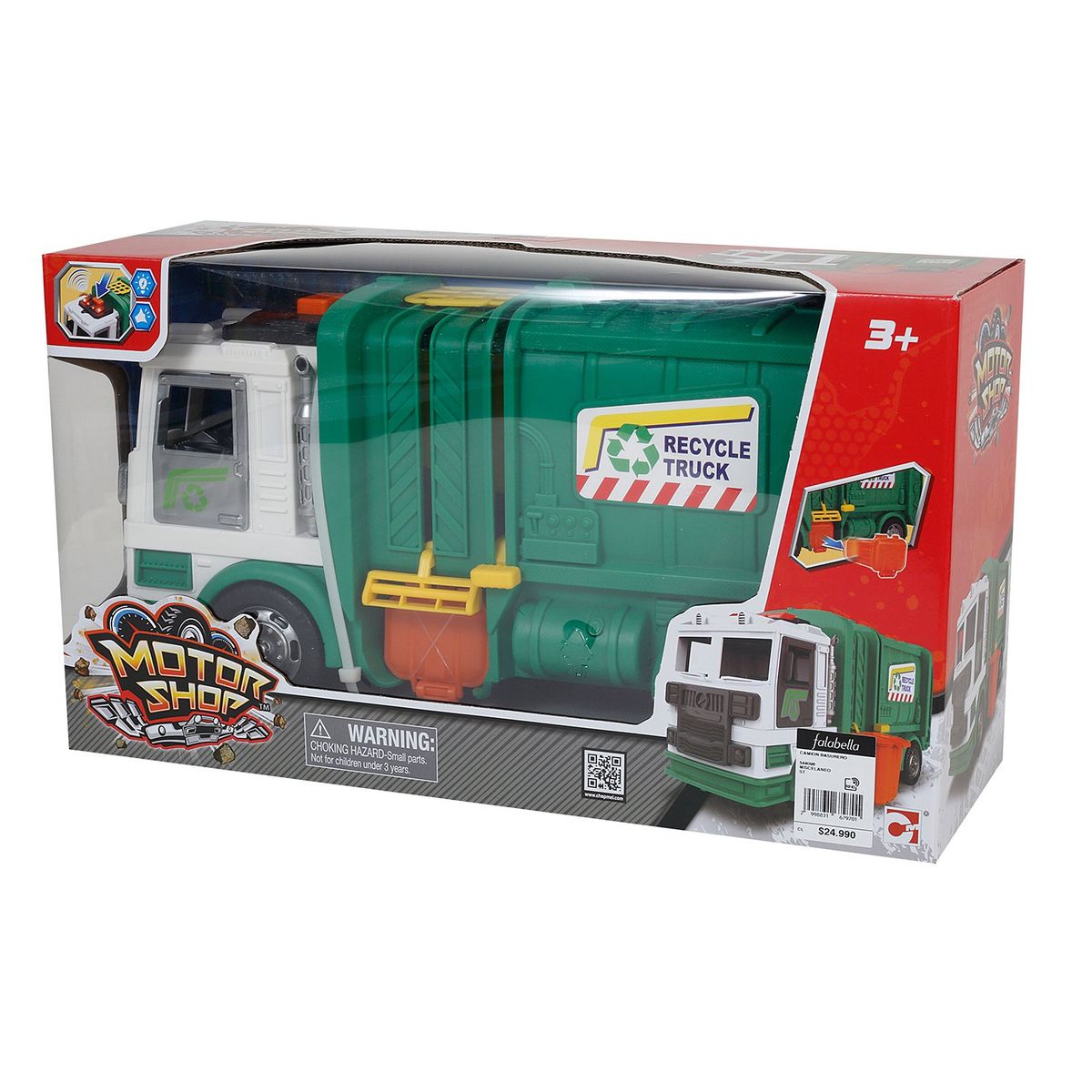  - Camión de juguete Recolector de Basura, incluye accesorios 