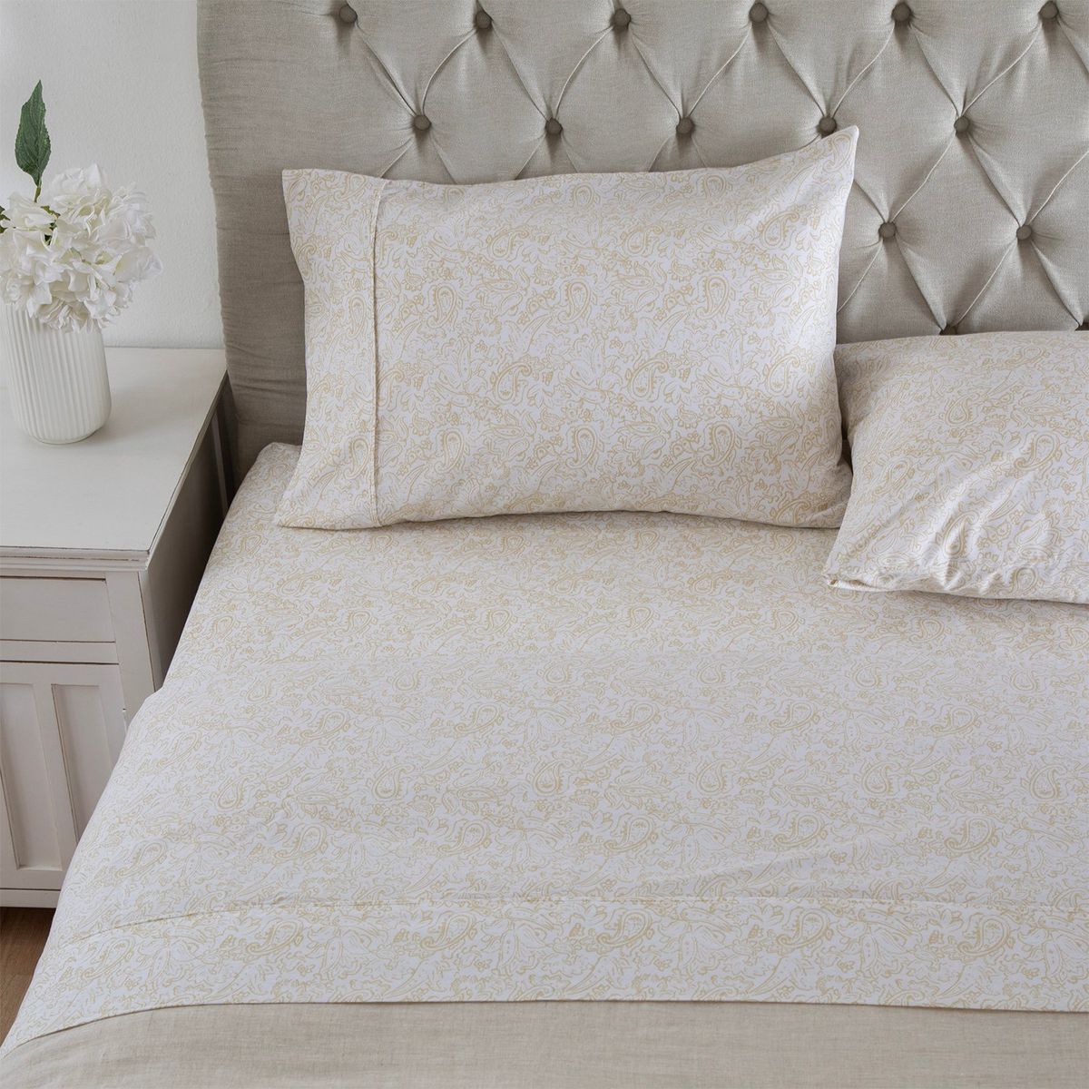 ROBERTA ALLEN - Sábanas de Polialgodón 180 Hilos Suave Roberta Allen Paisley. Juegos de Sábanas Estampadas para cama Sencilla, Doble, Queen y King