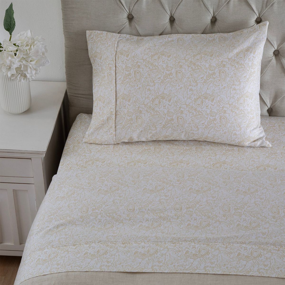 ROBERTA ALLEN - Sábanas de Polialgodón 180 Hilos Suave Roberta Allen Paisley. Juegos de Sábanas Estampadas para cama Sencilla, Doble, Queen y King