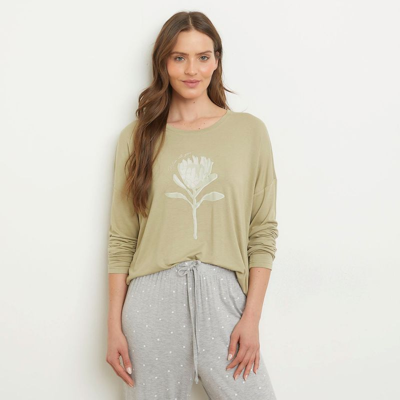BLU - Camiseta de pijama Mujer Manga corta de Viscosa blu