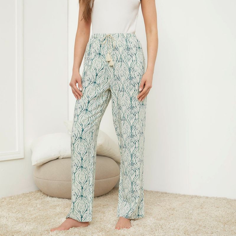 BLU - Pantalón de pijama Mujer de Viscosa blu