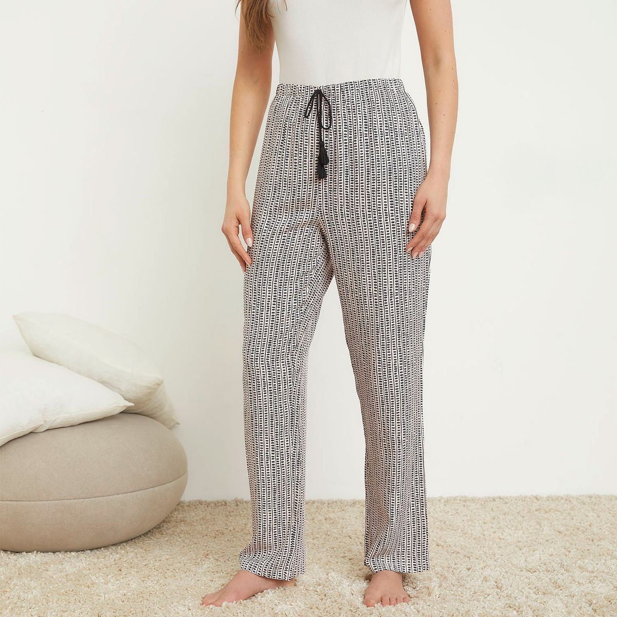 BLU - Pantalón de pijama Mujer de Viscosa blu